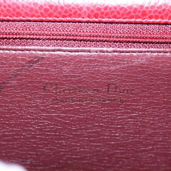 Christian Dior Shoulder Bag Leather Gold Red Auth - Picture 9 of 16